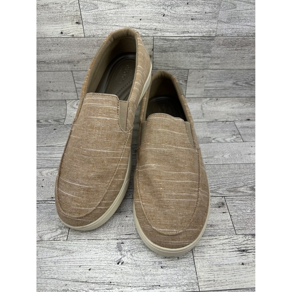 Crocs Beach Line Boat Shoe Slip On Loafer Casual Comfort Beige Womens 10 - Picture 1 of 14